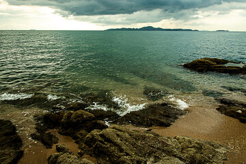 Photography view of beach, sea, morning sightseeing