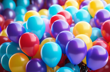 colorful balloons with happy celebration party background