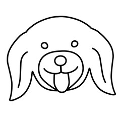 dog face line icon