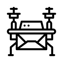 drone delivery line icon