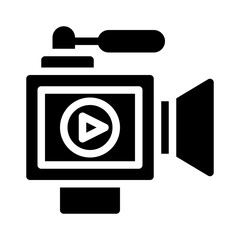 video production glyph icon - obrazy, fototapety, plakaty