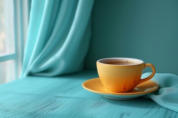 Obraz premium Cup of Coffee on Saucer. Generative AI