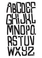Modern Stretched Alphabet Design, Illustration Vector. - 761005283