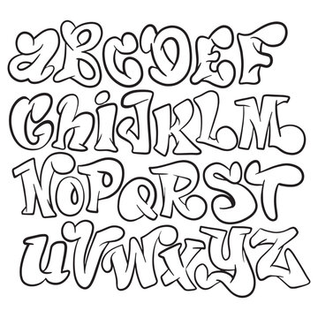 Curvy and Fluid Graffiti Alphabet, Illustration Vector.