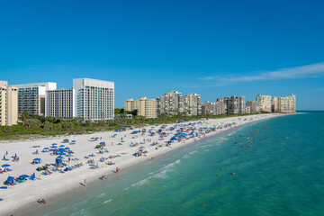 Naklejka premium Marco Island Florida - White Sand Beach Aerial View