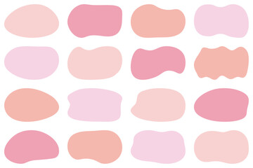 シェイプ　ピンク　パステル　シンプル　セット　横長　blob
