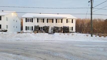 The winter sunrise. Condo in New Brunswick, Canada, Winter, 2020.