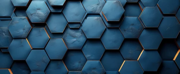 Tapeten dark blue hexagon technology futuristic abstract modern background blue honeycomb, Desktop Wallpaper Backgrounds, Background HD For Designer © PicTCoral