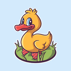 Vector image of cute duck.