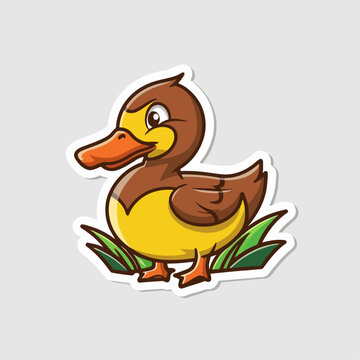 Vector image of cute duck.