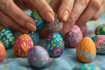 easter eggs day, DIY craft kit for painted  eggs on Sun, Mar 31, 2024 - obrazy, fototapety, plakaty