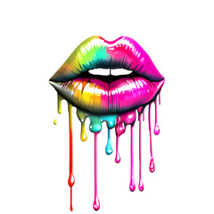 Paint dripping from lips 