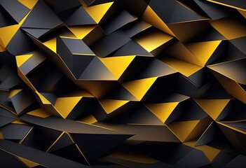 Modern black and yellow golden color shape overlap