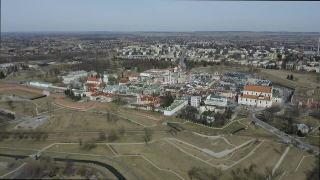 Beautiful Panorama Fortress Old Town Zamosc Aerial View Poland