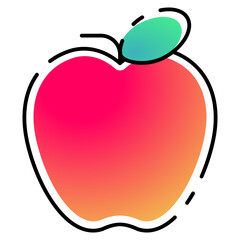 Apples icon with gradient filled line style. Suitable for website design, logo, app and UI.