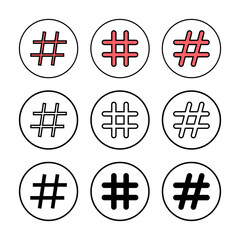Obraz premium Hashtag icon vector illustration. hashtag sign and symbol