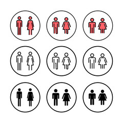 Man and woman icon vector illustration. male and female sign and symbol. Girls and boys