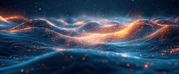 Obraz premium abstract wave technology background connection structure big data visualization , Desktop Wallpaper Backgrounds, Background HD For Designer