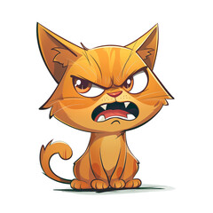 Obraz premium Illustration of annoyed cat expression