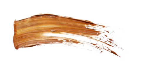 Golden Paint Brush Stroke on Transparent