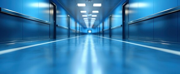abstract blurred interior of corridor clinic background in blue color blurry image, Desktop Wallpaper Backgrounds, Background HD For Designer