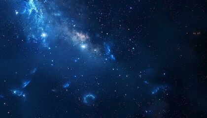 Blue stars in night sky
