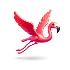Flamingo 3D animal illustration.