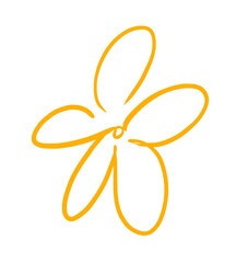 
This is a flower illustration drawn with a yellow line.

