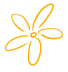 
This is a flower illustration drawn with a yellow line.
