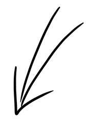 
It is an arrow illustration drawn with black lines.