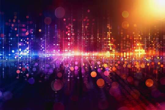 digital matrix data waveform on music dynamic wave abstract concept.