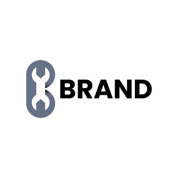 letter B wrench vector logo design for sale