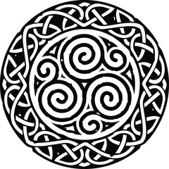 Irish Celtic Circle or Ring with Triskeles