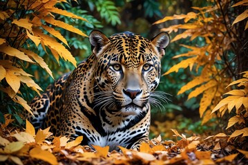 jaguar - animal, jaguar in the jungle, beautiful shot of an african leopard - jaguar