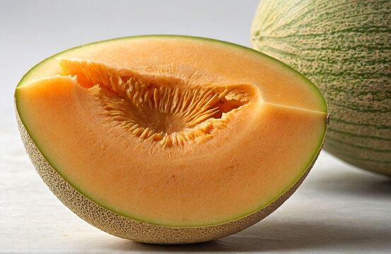 Cantaloupe melon, cut out on white background