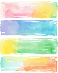 Abstract watercolor frame banner vector. leaves and nature watercolor brush strokes. Vector illustration. Summer and beach concept