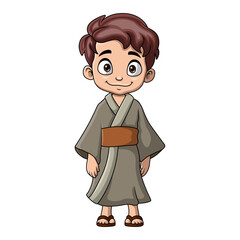 Cute boy wearing costume kimono