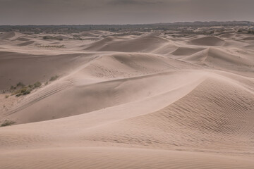 Fototapeta na wymiar Badain Jaran Desert in Inner Mongolia, China, the third largest desert