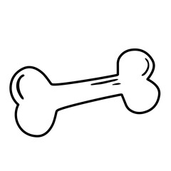 hand drawn dog bone outline
