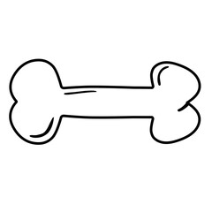 hand drawn dog bone outline