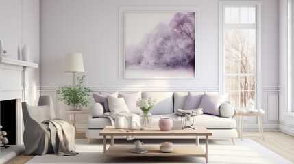 Fototapeta na wymiar Modern trending interior of living room with aesthetic setting and background 