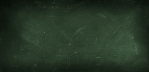 Chalk rubbed out on dark green chalkboard background - 761038278