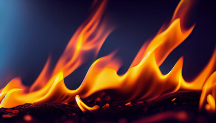 炎の背景、黒の背景に火の揺らぎ,Generative AI AI画像