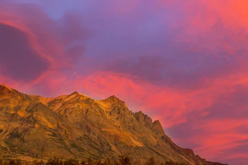 Deurstickers Mountains on sunset © Galyna Andrushko