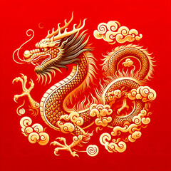 golden dragon illustration.