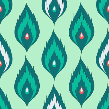 Whimsical Weaves: Seamless Ikat Designs with Playful Doodles