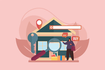 Real Estate Flat Illustration Design