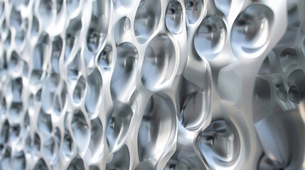 A closeup of a fa ade made of panels of adaptive material that reacts to changes in temperature and moisture levels making the building appear alive and constantly evolving.