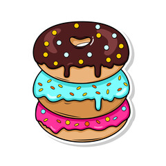Delicious donut vector hand draw illustration