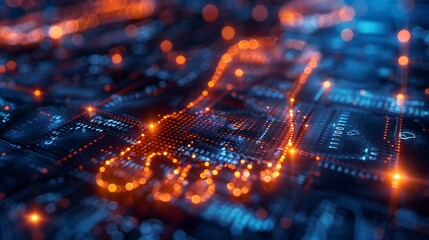 Obraz premium Cybersecurity digital footprints made of binary code, highlighting the importance of cybersecurity and protecting one's digital footprint from unauthorized access and exploitation.